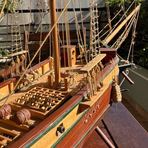 Wooden ship handmade from solid linden wood made to order