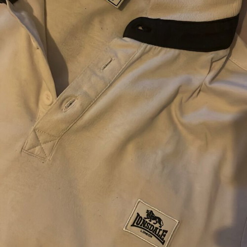 Lonsdale vintage white polo shirt, size large