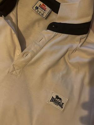 Lonsdale vintage white polo shirt, size large