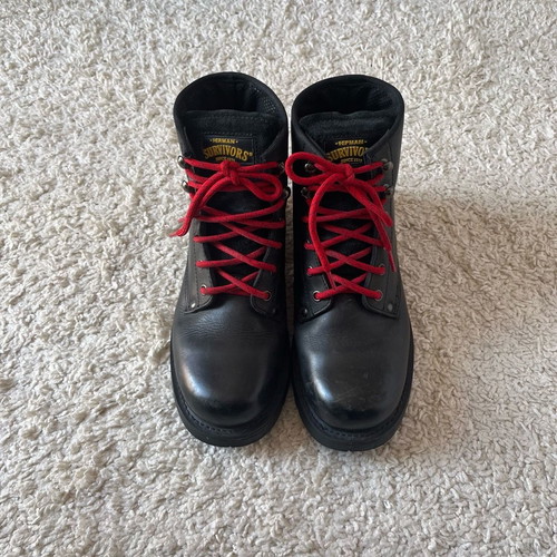 Herman black leather boots used, size 40