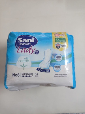 Sani Sensitive Lady No 6 Extra Large γυναικείες σερβιέτες καινούργιες, 8 τεμάχια