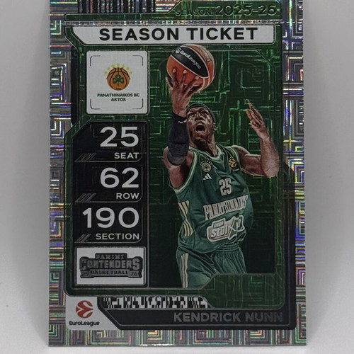 Kendrick Nunn 2025-26 Panini Contenders EuroLeague card like new