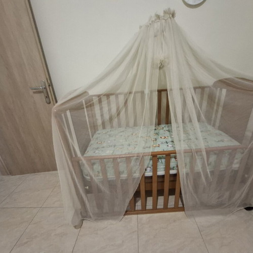 Lorelli Mosquito Net for Crib from Tulle Beige 160x160cm with Bottle Gift