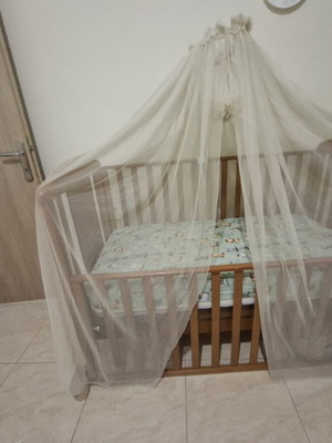 Lorelli Mosquito Net for Crib from Tulle Beige 160x160cm with Bottle Gift