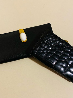 Set of 2 new black leather wallets