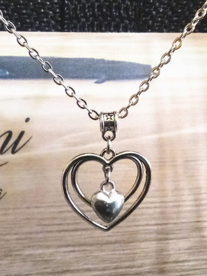 Handmade Valentine's necklace new, silver heart with 50 cm chain