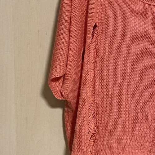 Knitted cotton blouse one size coral color new