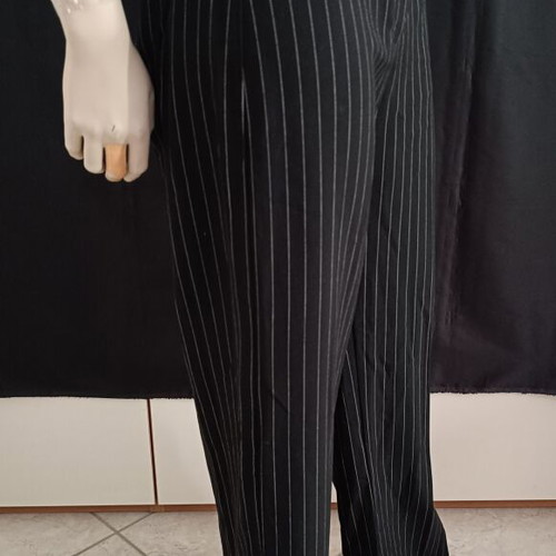 Bershka women's black high-waisted office pants with white stripes size M like new