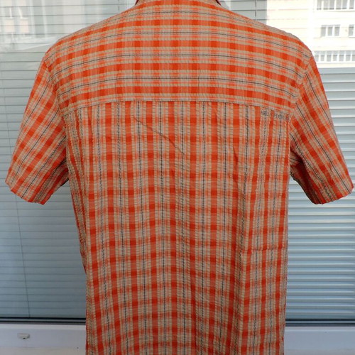 Helly Hansen Mens Short Sleeve Outdoor Shirt XL Orange Beige like new