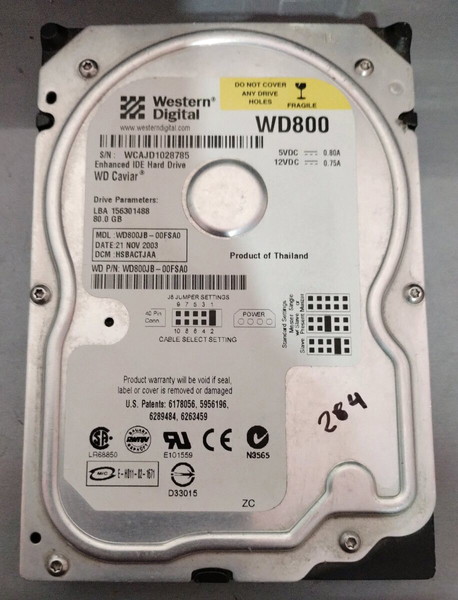 Western Digital WD800JB-00FSA0 80GB ATA 100 IDE 7200RPM 8MB Hard Drive HDD ΕΣΩΤΕΡΙΚΟΣ ΣΚΛΗΡΟΣ ΔΙΣΚΟΣ