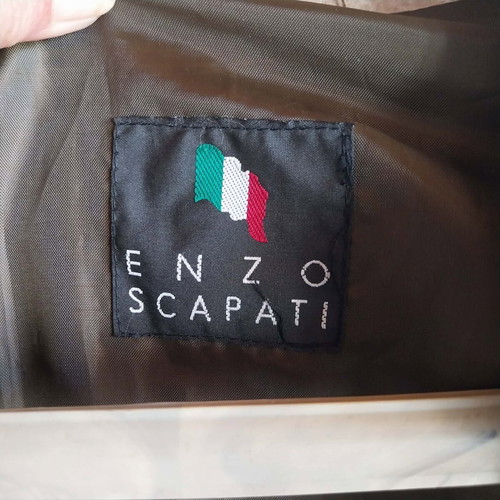 Enzo Scapati vintage men's Dirndl suede jacket, size 42, olive green with beige embroidery