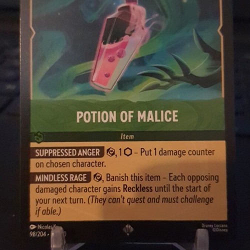 Potion of Malice Disney Lorcana card like new