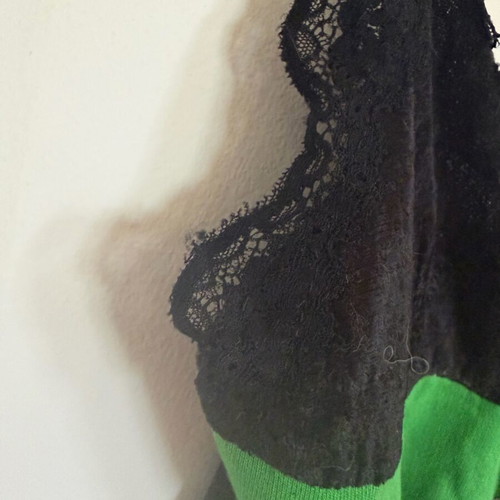 Y2K Bugs Bunny top with velvet and lace, Baby Vibes like new, green