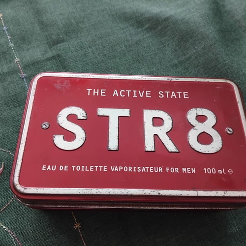 Str8 The Active State metal box used, men's perfume packaging
