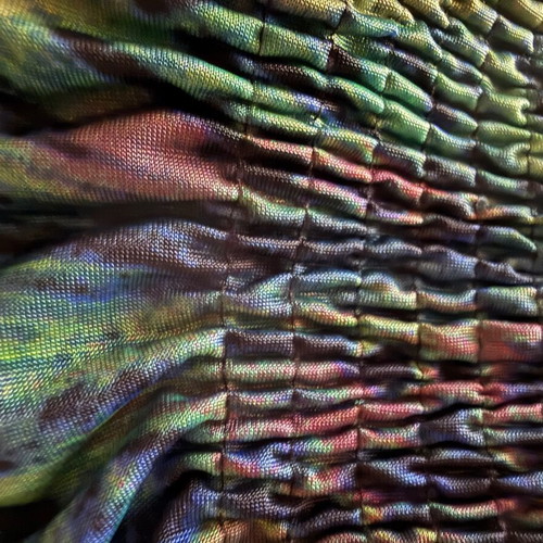 Dress long strapless with peacock feather print, like new