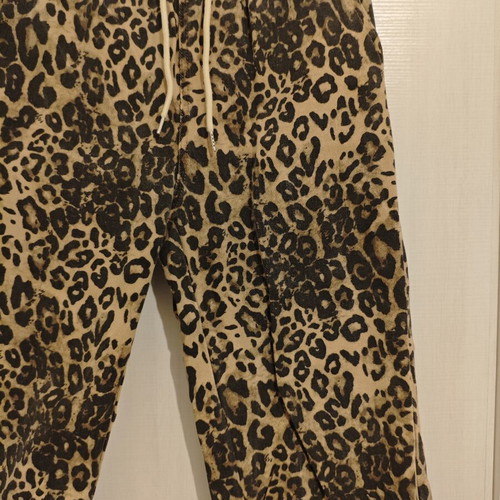 Leopard Print Jeans with Drawstring new