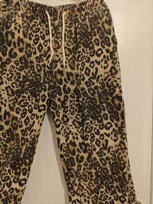 Leopard Print Jeans with Drawstring new