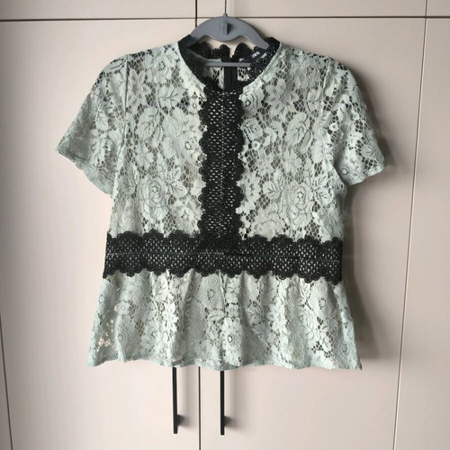 Women's lace blouse Zara like new, black and green, size M