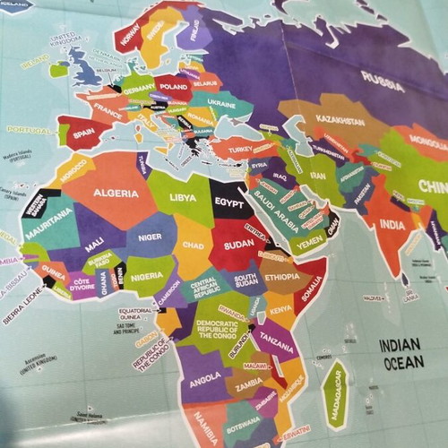 Children's world map, glossy paper