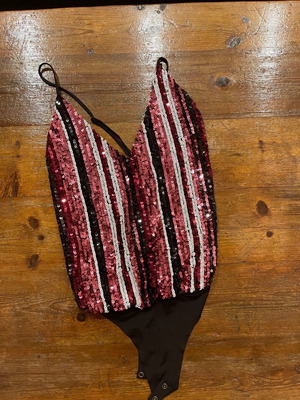 Sequin bodysuit with open back new, multicolor