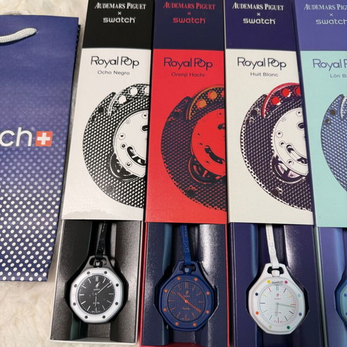 AP x Swatch Royal Pop watch new, quartz, black and white