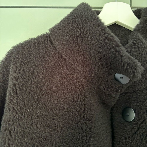 Zara teddy coat like new, black, size L