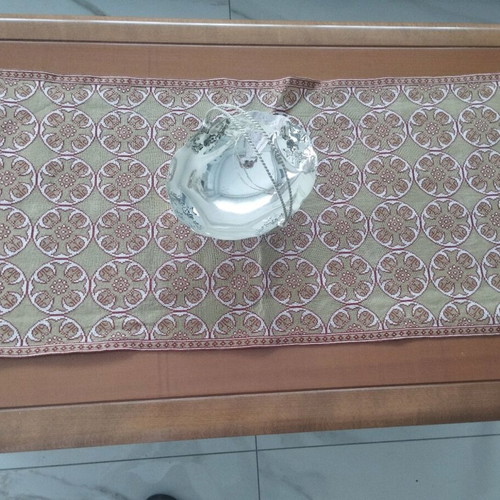 Set of 3 Handmade Embroideries Byzantine Rosette on Khaki Canvas like new