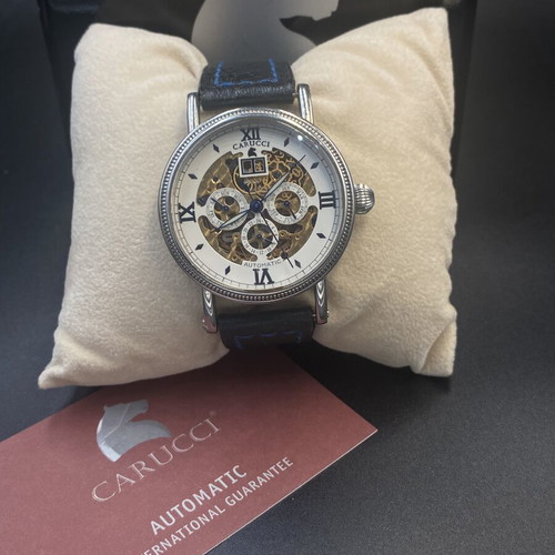 Carucci Skeleton automatic men's wristwatch CA57-1124