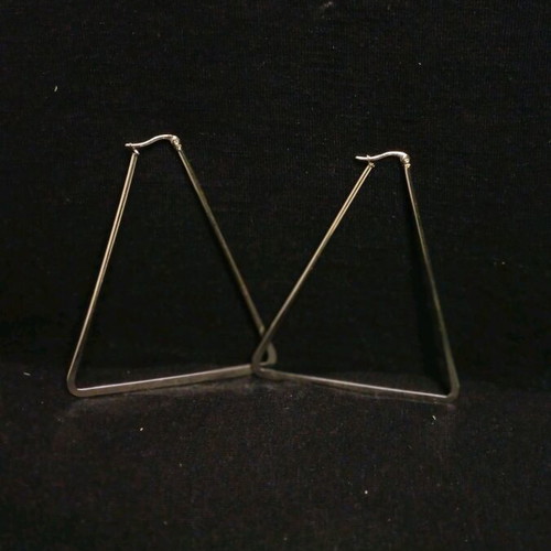 Triangle silver earrings brand new