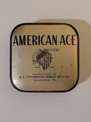 Vintage American Ace metal typewriter ribbon box used