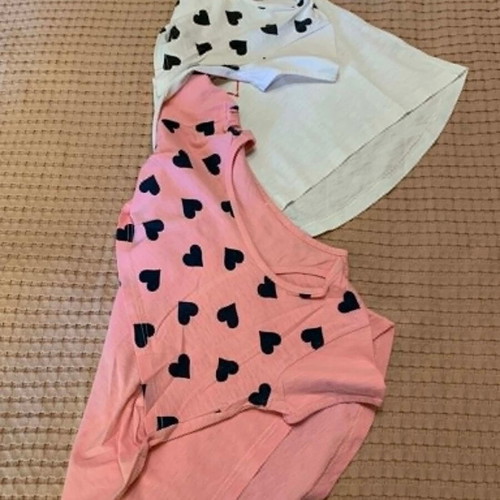 Set of 2 double 2-in-1 Nek Kids Wear t-shirts, like new, pink and white