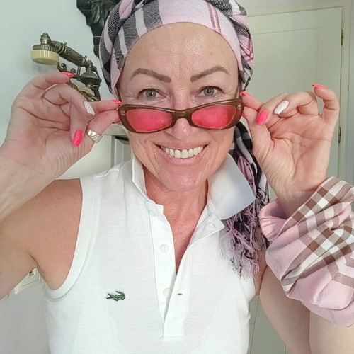 Vintage sunglasses like new, brown-pink frame, pink lenses