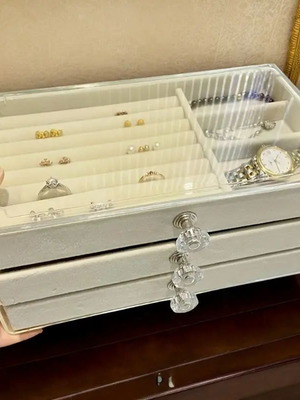 Ακρυλική οργάνωση κοσμημάτων με βελούδινο εσωτερικό