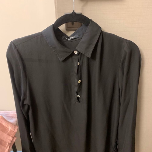 Zara black shirt like new with lace and pleats