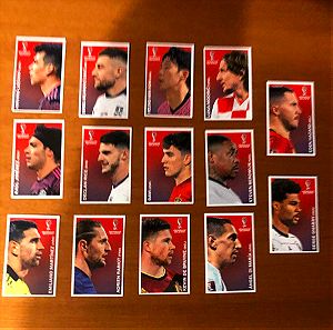 14 αυτοκόλλητα χαρτάκια Coca Cola Stickers  Panini Fifa World Cup Qatar 2022