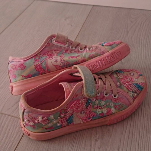 Lelli Kelly shoes size 30 like new, pink multicolor with unicorns