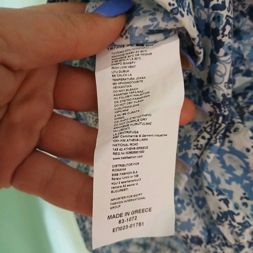 BSB cotton dress new, size large, blue multicolor