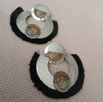 Statement boho ethnic earrings, black and silver