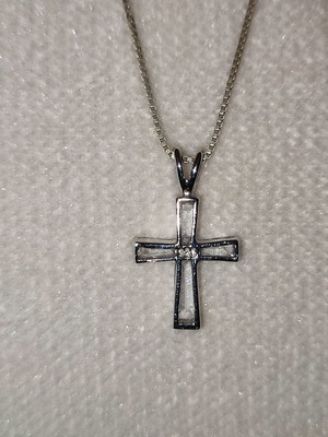 Silver cross 925 new, hammered silver