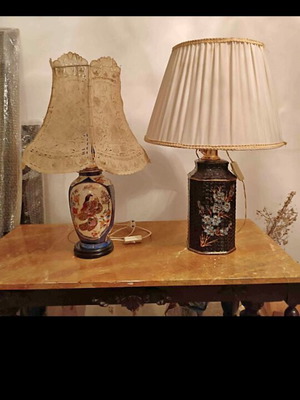 Two vintage Asian style table lamps Chinoiserie, 60cm height