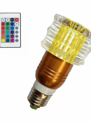 Smart LED bulb E27 RGB 3W with remote control and slim base