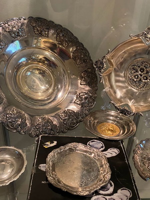 Silver-plated plates and items used