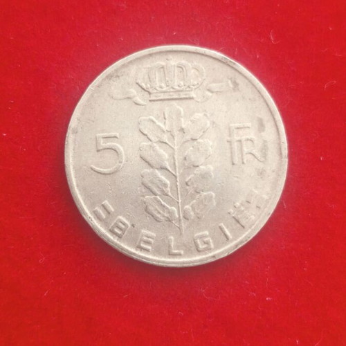Belgium 5 Francs Coin used