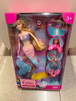 Mermaid doll with accessories and light new 38x25cm