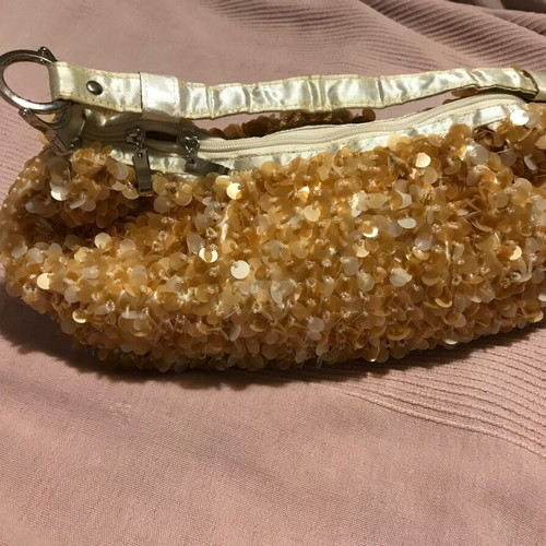 Gold Handbag with Sequins and Beads Like New