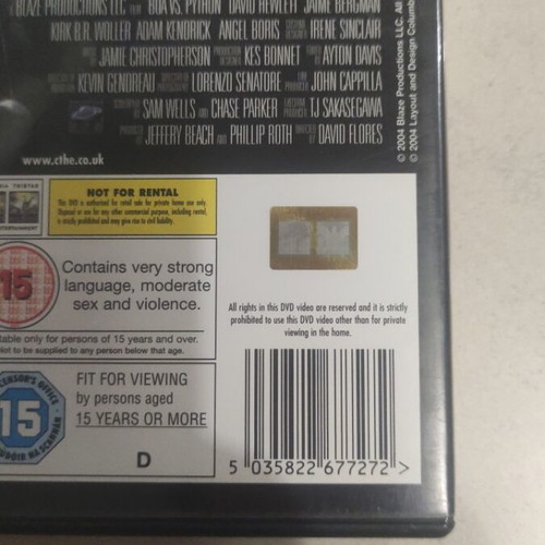 Boa vs Python DVD used, foreign thriller with subtitles