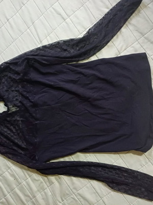 Μπλούζα Ovs Fashion μαύρη με ελαστική δαντέλα σαν καινούργια, μέγεθος L