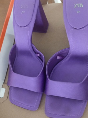 Παπούτσια Zara πέδιλα πλατφόρμες μεταχειρισμένα, μέγεθος 37, μωβ