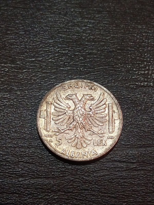 Ασημένιο νόμισμα Αλβανίας 5 Λεκ 1939