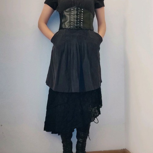 Whistler dress used, 100% silk bluish gray, size L